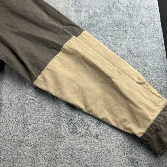 Cabelas Canvas Shooting Shirt Youth XL Hunting Shoulder Pad Green Field Safari - Picture 9 of 13